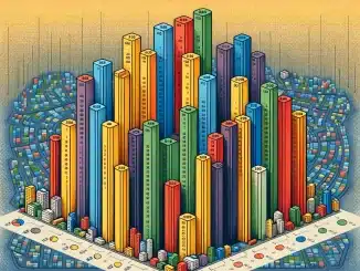 Gráfico de barras colorido representando o ranking de vendas imobiliárias por bairro em Salvador, com um mapa estilizado da cidade ao fundo.