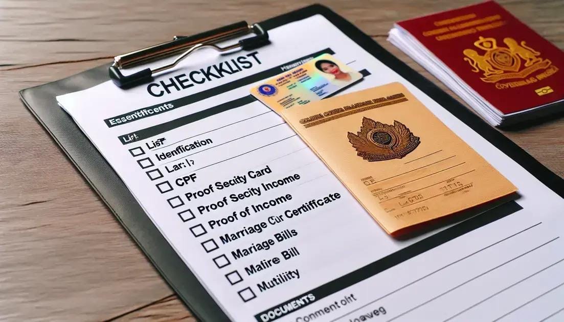 Documentos necessários para o cadastro