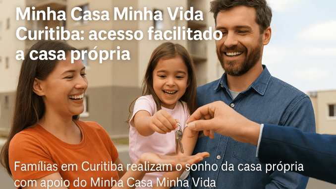 Família feliz recebendo as chaves do imóvel pelo Minha Casa Minha Vida em Curitiba após usar a restituição do IR.