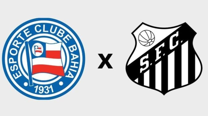 Bahia Santos Bahia comemorando gol na Arena Fonte Nova