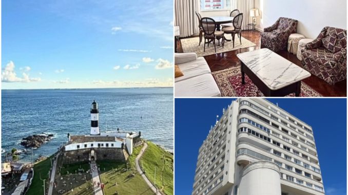 Vista externa do Edifício Oceania, prédio histórico em estilo art déco localizado na Barra, Salvador.