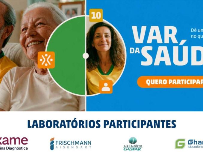 Banner promocional da campanha Var da Saúde da Dasa com identidade visual esportiva.